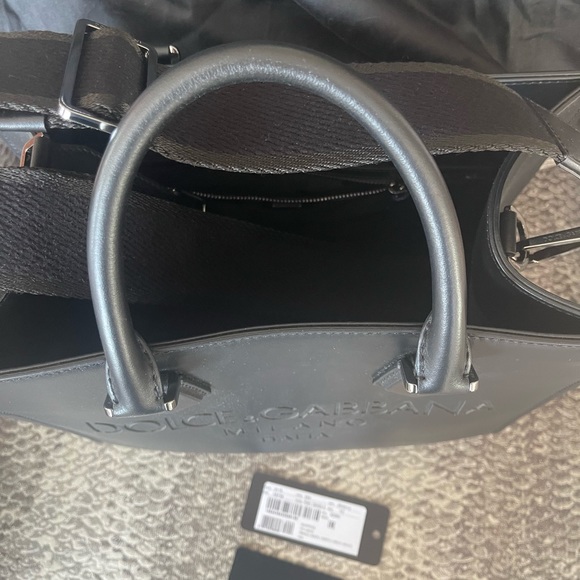 DOLCE & GABBANA Logo Embossed Tote Bag in Black - Picture 6 of 13